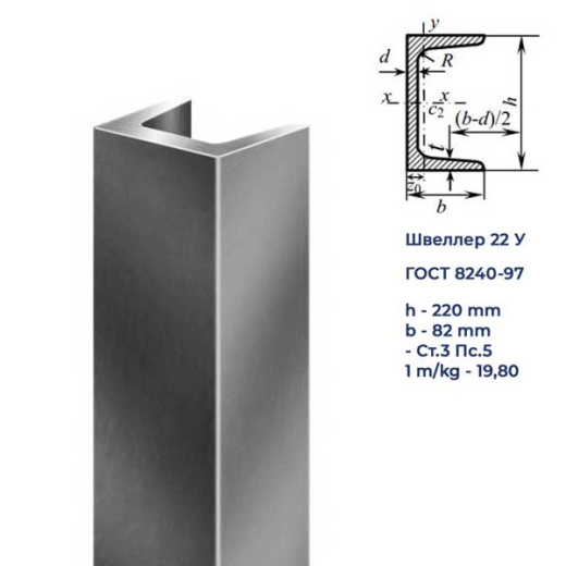Швеллер горячекатаный 22У